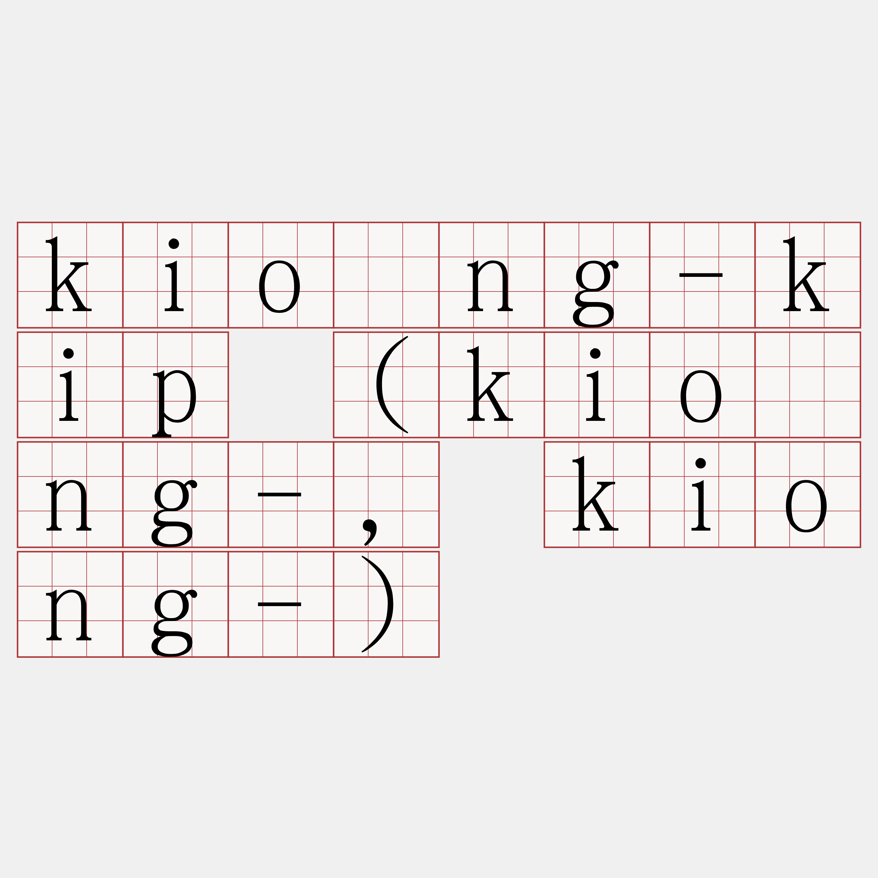 kióng-kip (kiòng-, kiong-)